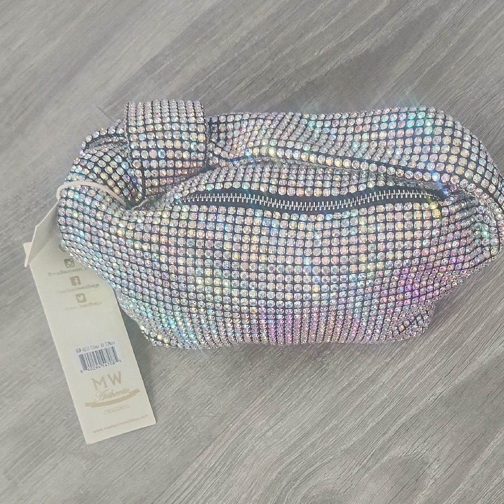 Madison West Rhinestone Dumpling Clutch - Picture 4 of 8